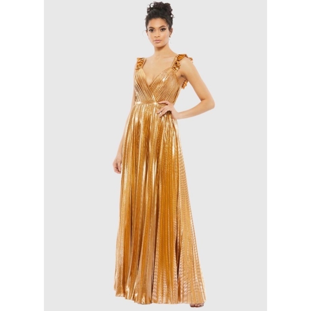 IEENA FOR MAC DUGGAL 26609NWT Pleated Ruffled Sleeveless GownSz 6 $498